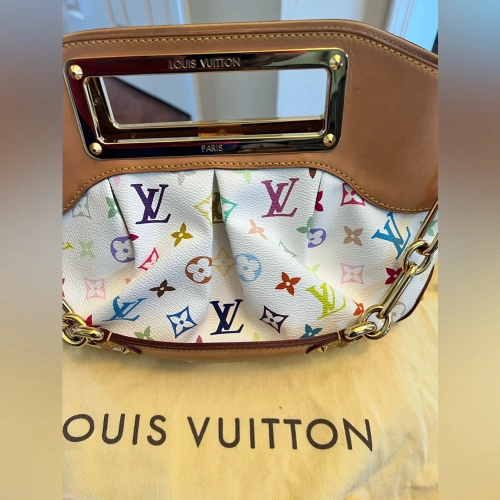 Louis Vuitton Multicolor Monogram Canvas Shoulder Bag with Tan Trim